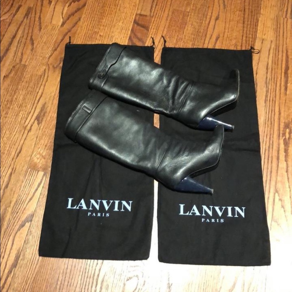 Black leather Lanvin boots